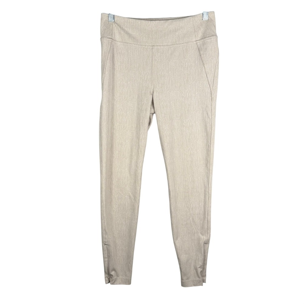 Athleta Womens S Delancey Skyline Tight Textured Cream High Rise Ankle Zip Pants